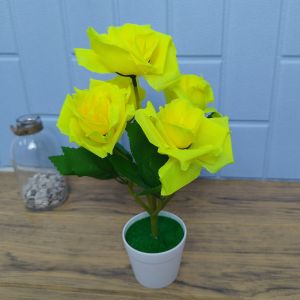 Unico PBP112 Tanaman Hias Plastik Pot Bunga Kembang Mawar Artificial Roses Flower Ornamen Hiasan Dekorasi Pajangan Sudut Ruangan Buatan COD