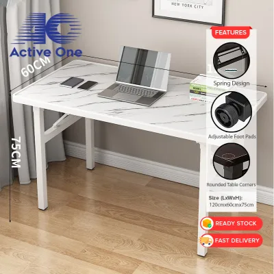 ACTIVEONE【No Need Installation】120cm Computer Table Home Foldable Study Desk Office Folding Table Dining Coffee Table Furniture - Fulfilled by ACTIVEONE