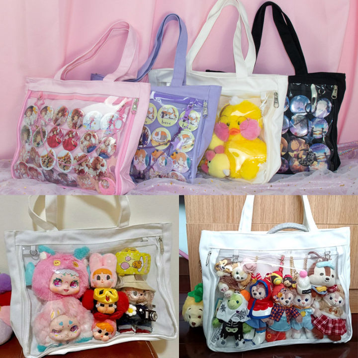 【Crystal_】กระเป๋าสะพายไหล่ ผ้าแคนวาส แบบใส ขนาดใหญ่ จุของได้เยอะ ...
