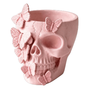 FORTUNESS Gothic Butterfly Skeleton Statue Funny Home Decorations Halloween Skull Ornaments Unique Decor Vase Desk Organizer Halloween
