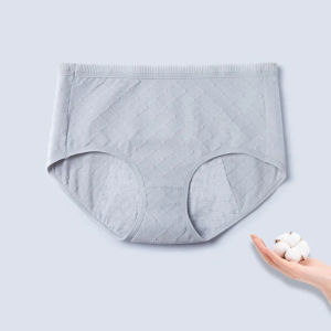 Menstrual Period Underwear Women Mid Waist Physiological Cotton Ladies Leakproof Panties Briefs Plus Size Plain Color