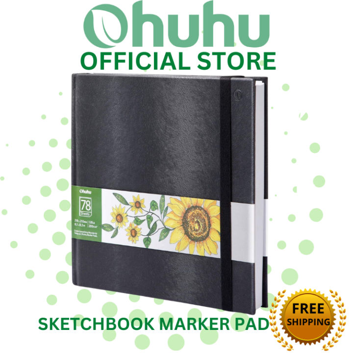 Ohuhu Marker Pads Art Hardcover Sketchbook (120 LB200 GSM) Sketching