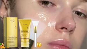 Hoygi Turmeric Collagen Peel-off Mask ( There is a scraper ) Gently cleanses moisturizes and softens the skin providing gentle care for facial skin