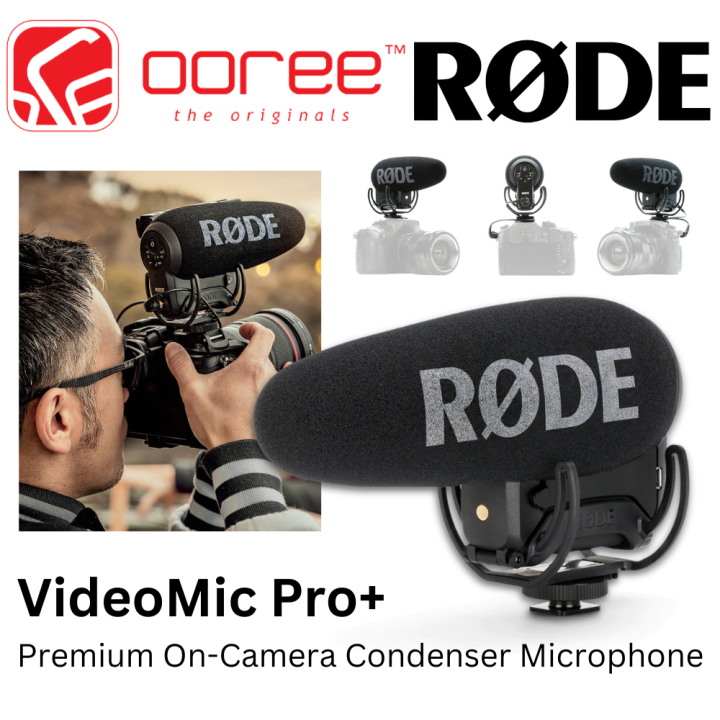 RODE VIDEOMIC PRO+ PREMIUM ONCAMERA MICROPHONE WITH SUPERCARDIOID POLAR PATTERN, HIGHPASS