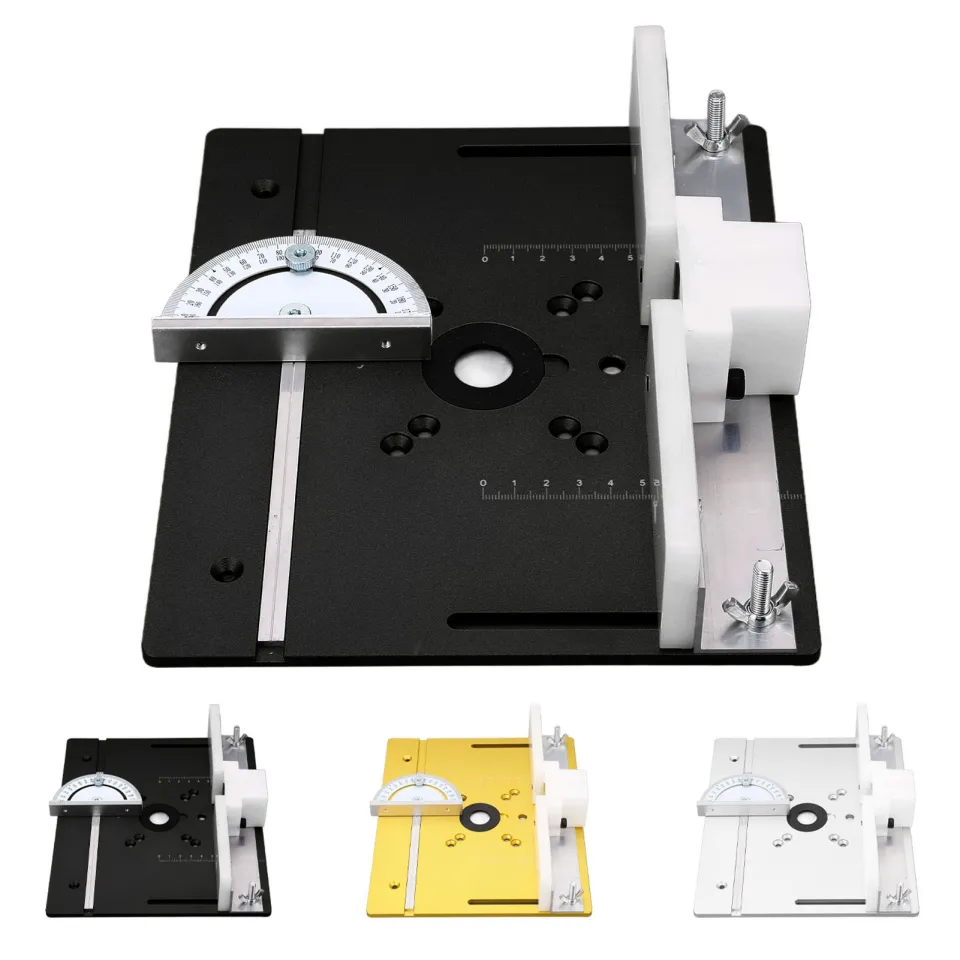 Aluminum Alloy Router Table Insert Plate – Multifunctional Woodworking Base For Inverted Routing, Carving, And Milling (Black)