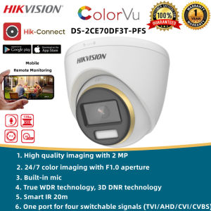 Hikvision CCTV 2MP Camera Full-Color  With Audio CCTV Camera Eyeball Camera Indoor Security Camera Analog Camera