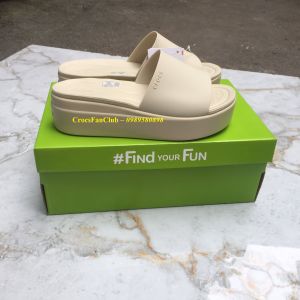 CROCS - Dép lê bánh mỳ quai to cho nữ đế cao 5cm siêu nhẹ êm - PB203