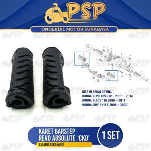 Karet Barstep Revo Absolute (CKD) - Footstep Pijakan Kaki Depan Blade Revo Fit Supra X 125 Helm In