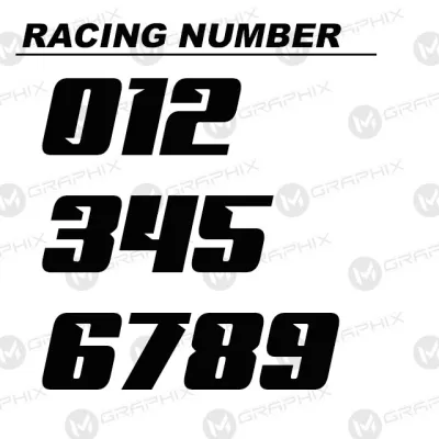Racing Numbers Big size - vinyl cutout sticker 3 inches height
