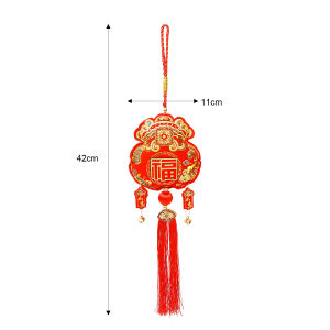 2025 Chinese Knot Hand-Woven Pendant With Blessing Character In Living Room Cloth Pepper New Year Decoration High-End New Year Small Tassel (In Stock)