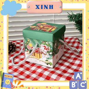Hộp đựng quà noel có dây mẫu dễ thương làm quà tặng giáng sinh merry christmas
