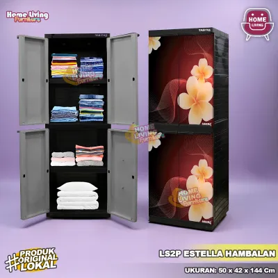 Lemari Pakaian Plastik Tabitha LS2P Estella Lemari Lemari 4 Susun Lemari Kaca Lemari Gantung