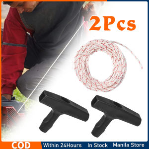 Starter Rope 4-Meter Pull Cord with 2 Starter Handle Replacementfor Lawn Mower Chainsaw