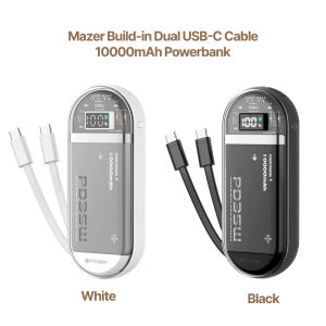 SG Ready Stock Mazer Powerbank 10000mAh 35W PowerCharge Link Built-in Dual USB-C