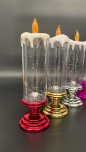 Led Christmas Candle Light Battery Operated Candles Usb Hotel Festival Decoration Lighting Romantic Glitter Home Bedroom Decorative Flameless Colored Holiday Simulation Electric