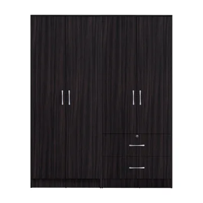 Charlton 4-Door Wardrobe (Walnut / White)