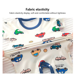 AILEBE Kids Bodysuits 100% Cotton Short Sleeve Romper Onesie Soft Breathable Lightweight Summer Jumpsuit Cute Cartoon Print Snap Button Easy Diaper Change Comfy Sleepwear For Newborn Baby Boys Girls 0-18 Months