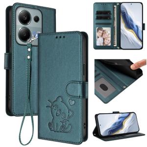 Cute Cat Leather Flip Wallet Phone Case For Redmi 13C 14C Note 13 Pro 4G Note 12 Pro 4G Note 13 5G Note 12 Pro 5G Note 13 Pro+ 5G Card Slots Wrist Strap Cover Bag