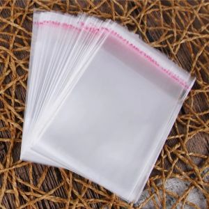 100PCS Opp Plastic Bag Clear Resealable Self Adhesive Seal Bag Resealable Poly Bags for Mask Money Cards Liptintsstickersetc