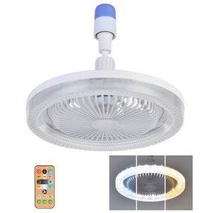 LIUJIR quạt trần phòng khách quạt trần cánh đẹp quạt điện siêu mạnh 2 trong 1 Đèn quạt LED Có thể xoay Vít E27 Đèn quạt trần Đèn chiếu sáng Thông minh Quạt trần có đèn LED Phòng ngủ