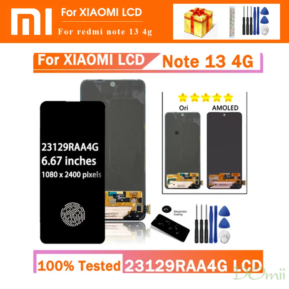 original/AMOLED screen For Xiaomi Redmi Note 13 4G LCD 23129RAA4G  Display Touch Screen Digitizer Assembly Replacement part
