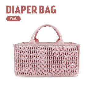 40*26*8cm Foldable Mommy Diaper Caddy Baby Bag Storage Bag Organizer Cotton Rope Woven Removable Dividers