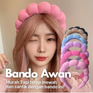 Bando Kain Tebal Wanita Headband Cloud Polos Lebar Empuk Bandana Lembut-Bando Kain Tebal Wanita Headband Cloud Polos Lebar Empuk Bandana Lembut