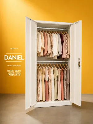 DANIEL | Full Steel Closet Wardrobe with 2 Hanging Rods by Leapify Steel - Heavy Duty Cabinet waterproof and termite-proof