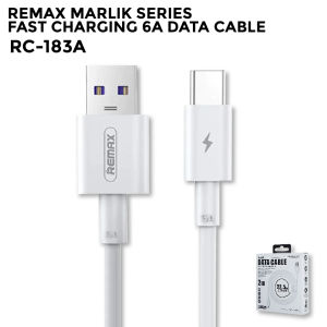 REMAX RC-183a Data Cable 2 Meter 6A Fast Charging TPE Material High Quality Chip Auto Cut Tangle Free