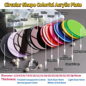 Diameter 2-30cm Circular Shape Colorful Acrylic Plate Plexiglass Disc DIY Hand Doll Base Decoration Thickness 2/2.3/2.8/4/5/8mm