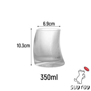 Sudyod แก้วค็อกเทล ปลายโค้งกระจกคุณภาพดีดีไซค์เก๋ แก้วน้ำผลไม้ แก้วแก้วลายทาง 350ml 500ml Glass cup