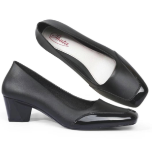 Must-Have Womens Stylish Black Shoes Korean Style Glossy 5CM Slip-On Waterproof Non-Slip Sole for Outings Comfortable Casual Wear 095523