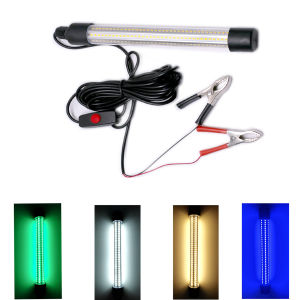Ranpo 2200LM 5M 30W LED Submersible Fishing Light Deep Drop Underwater Fish Lure Bait Finder Lamp Squid Attracting 12-24V Green/White/Warm White/Blue Lights