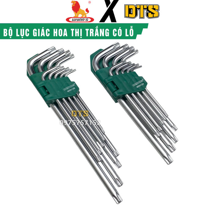 Bộ lục giác hoa thị có lỗ thép bạc 9 chi tiết WYNN'S | Bộ hoa thị bông ...