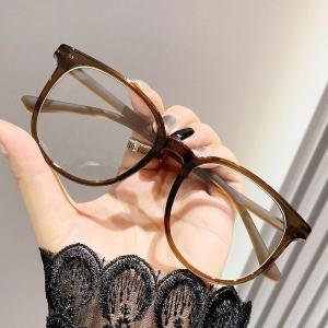 JN IMPRESSION Photochromic chống Đèn xanh dương phong cách Hàn Quốc ánh sáng khung kính trơn của phụ nữ khung lớn làm sẵn kính cận thị