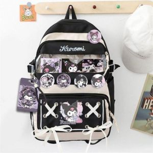 VOYUE Sanrio Kuromi Children Backpack Large Capacity My Melody Cinnamoroll Schoolbag Fashion Waterproof Travel Bag School