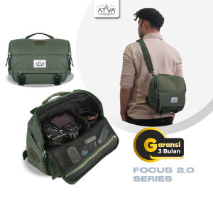 Tas Kamera Focus 2 Pelindung Terbaik untuk Kamera Anda dengan Bonus Raincover Tas Kamera Sling Bag untuk DSLR & Mirrorless Anti Air - Focus 2.0 Olive