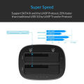 ด๊อกกิ้ง ฮาร์ดดิสก์ ที่อ่าน ฮาร์ดดิสก์ นอกเครื่องDocking 2 Bays USB3.0 + Clone 1:1 ด๊อกกิ้ง สำหรับ HDD/SSD ขนาด 2.5"-3.5" ORICO 6228US3-C HDD. 