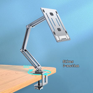OATSBASF Book Stand With Clamp Rotatable 360 Degrees Bed Goose Neck Stand Aluminum Alloy Height Adjustable Desktop Reading Mount Holder With Sturdy Bookend