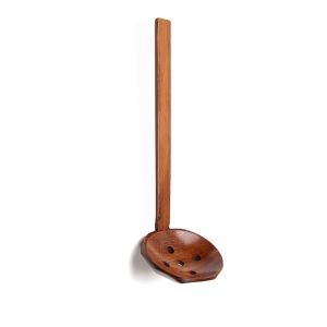 GONOVO Nấu nướng Thiên nhiên Phong cách Nhật Bản Bằng gỗ Tay cầm dài Bộ đồ ăn Muỗng có rãnh Dụng cụ đồ dùng nhà bếp Muông ăn sup Ramen Spoon