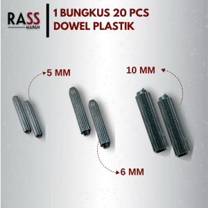 1 BUNGKUS Dowel Plastik 5mm 6mm 8mm Untuk Sekat Lemari Olimpic Bukan Dowel Kayu