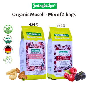 Seitenbacher Organic Muesli – Mix of 2 Bags | Raspberry Blackberry Cashew Almonds | Best from Germany