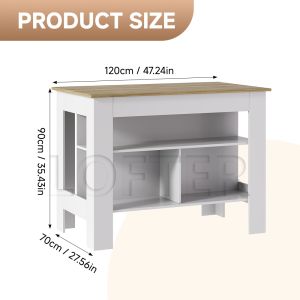 Frocill multifunctional kitchen solid wood island storage table dining table vegetable cutting table