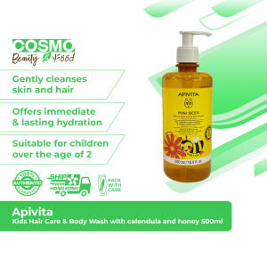 APIVITA Kids Hair Care & Body Wash with calendula and honey 500ml [Suitable for children over the age of 2]