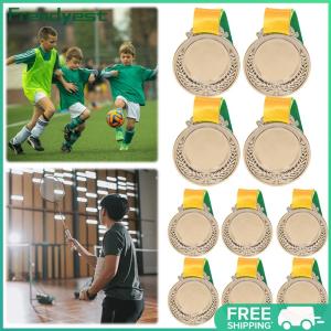 COD [Free Shipping] 10Pcs Gold/Silver/Bronze Medal Award Medals with Neck Ribbon Sports Rewards Students Rewards for Talent Show Party Race