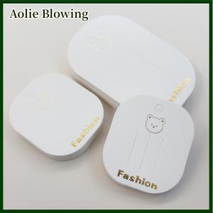 Aolie 50Pcs Little Bear Cartons Hair Bow Clip Display Card Paperboard Holder For DIY Kids Hair Accessories Business Accessories