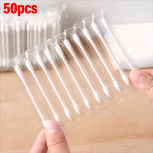 100Pcs Double-Ended Cotton Swabs Travel Individually Wrapped Disposable Cotton Swab Cosmetic Cotton Swab