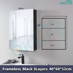[OKLIFE. SG] Toilet Mirror With Door Aluminium Mirror Cabinet Bathroom Cabinet