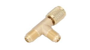 Hvac Tools Low Loss Fittings Hvac Quick Coupler Access Tee 1/4 Valves Core Tee Adapter with Swivel Connector AC Vacuum Pump for Gauge Deep Vacuum Pump Manifold
