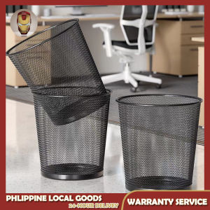 Wire Mesh Trash Can Metal Waste Basket for Office Bedroom Hotel Round Mesh Garbage Bin